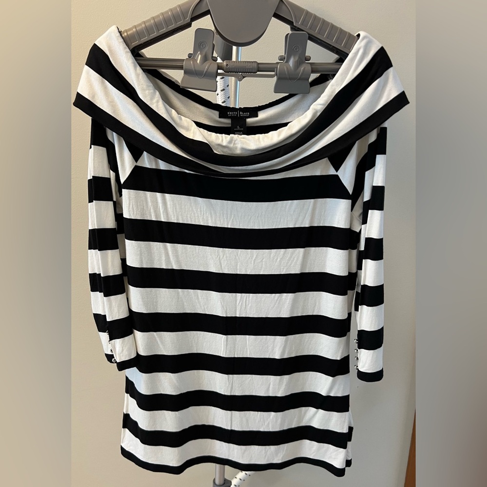 White House Black Market Off Shoulder Striped Top